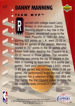 1992-93 Upper Deck MVP Holograms #12 Danny Manning Back