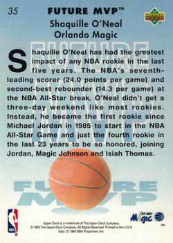 1992-93 Upper Deck MVP Holograms #35 Shaquille O'Neal Back