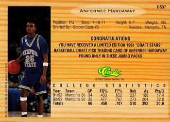 1993 Classic Draft Picks - Chromium Draft Stars #DS37 Anfernee Hardaway Back