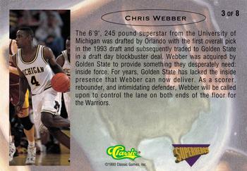 1993 Classic Draft Picks - Chromium Jumbos #3 Chris Webber Back