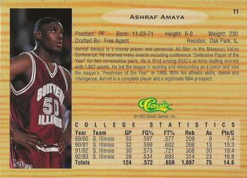 1993 Classic Draft Picks - Gold #11 Ashraf Amaya Back