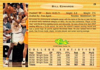 1993 Classic Draft Picks - Gold #28 Bill Edwards Back