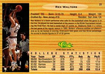 1993 Classic Draft Picks - Gold #77 Rex Walters Back