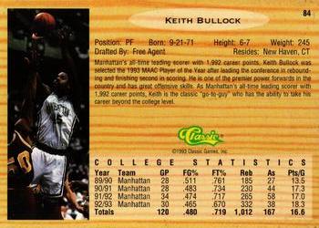 1993 Classic Draft Picks - Gold #84 Keith Bullock Back