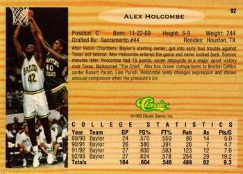 1993 Classic Draft Picks - Gold #92 Alex Holcombe Back