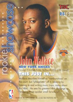 1996-97 Stadium Club - Rookie Showcase #RS15 John Wallace Back