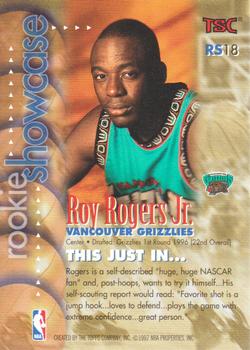 1996-97 Stadium Club - Rookie Showcase #RS18 Roy Rogers Back