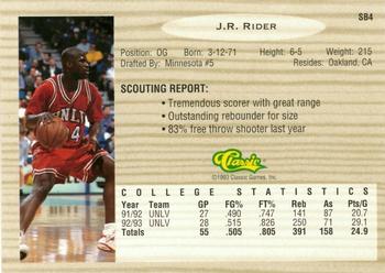 1993 Classic Draft Picks - Special Bonus #SB4 J.R. Rider Back
