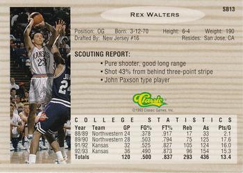 1993 Classic Draft Picks - Special Bonus #SB13 Rex Walters Back