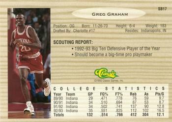 1993 Classic Draft Picks - Special Bonus #SB17 Greg Graham Back