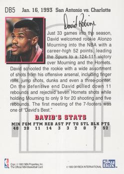 1993-94 Hoops - David's Best #DB5 David Robinson Back
