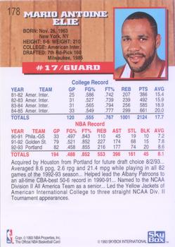 1993-94 Hoops - Fifth Anniversary Gold #178 Mario Elie Back
