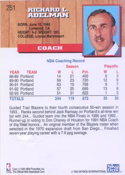 1993-94 Hoops - Fifth Anniversary Gold #251 Rick Adelman Back
