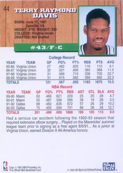 1993-94 Hoops - Fifth Anniversary Gold #44 Terry Davis Back