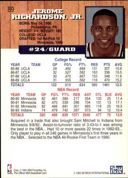 1993-94 Hoops - Fifth Anniversary Gold #89 Pooh Richardson Back