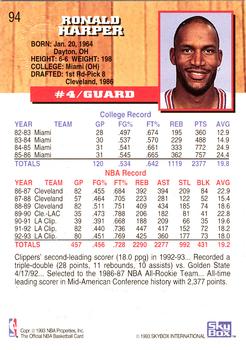 1993-94 Hoops - Fifth Anniversary Gold #94 Ron Harper Back