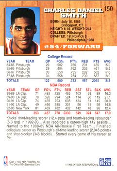 1993-94 Hoops - Fifth Anniversary Gold #150 Charles Smith Back
