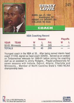1993-94 Hoops - Fifth Anniversary Gold #245 Sidney Lowe Back