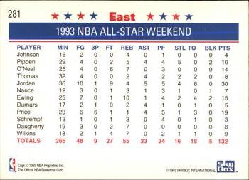 1993-94 Hoops - Fifth Anniversary Gold #281 East NBA All-Star Team Back