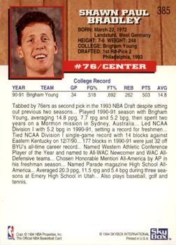 1993-94 Hoops - Fifth Anniversary Gold #385 Shawn Bradley Back