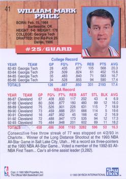 1993-94 Hoops - Fifth Anniversary Gold #41 Mark Price Back