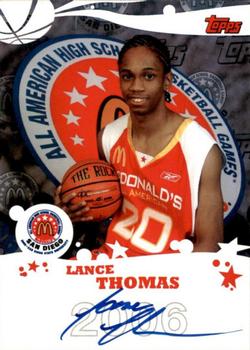 2006 Topps McDonald's All-American Game - Game Day Autographs Aftermarket #B10 Lance Thomas Front