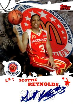 2006 Topps McDonald's All-American Game - Game Day Autographs Aftermarket #B9 Scottie Reynolds Front