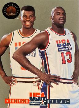 1993-94 SkyBox Premium - USA Tip-Off #10 David Robinson / Shaquille O'Neal Front