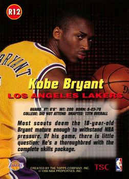 1996-97 Stadium Club - Rookies (Series One) #R12 Kobe Bryant Back