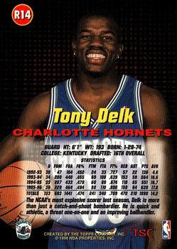 1996-97 Stadium Club - Rookies (Series One) #R14 Tony Delk Back