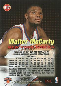1996-97 Stadium Club - Rookies (Series One) #R17 Walter McCarty Back