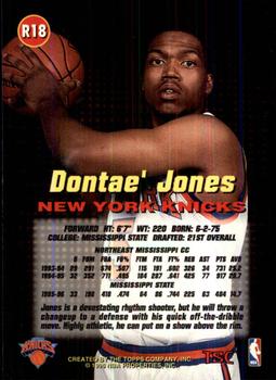 1996-97 Stadium Club - Rookies (Series One) #R18 Dontae' Jones Back