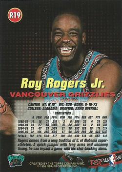1996-97 Stadium Club - Rookies (Series One) #R19 Roy Rogers Back