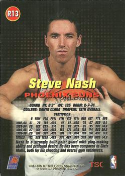 1996-97 Stadium Club - Rookies (Series One) #R13 Steve Nash Back