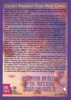1993-94 Stadium Club - Frequent Flyer Points #4 Dan Majerle Back