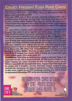 1993-94 Stadium Club - Frequent Flyer Points #2 Chris Webber Back