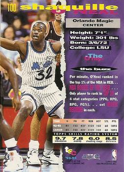 1993-94 Stadium Club - 1994 NBA Finals Super Teams Exchange #100 Shaquille O'Neal Back