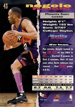 1993-94 Stadium Club - 1994 NBA Finals Super Teams Exchange #43 Negele Knight Back