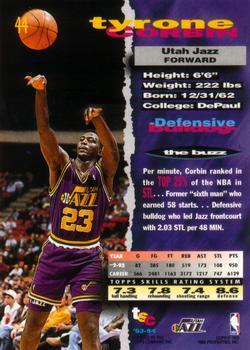 1993-94 Stadium Club - 1994 NBA Finals Super Teams Exchange #44 Tyrone Corbin Back