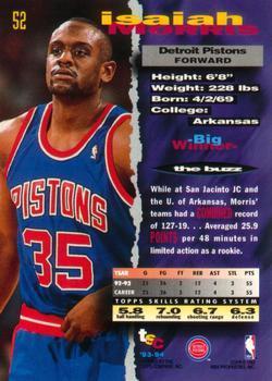 1993-94 Stadium Club - 1994 NBA Finals Super Teams Exchange #52 Isaiah Morris Back