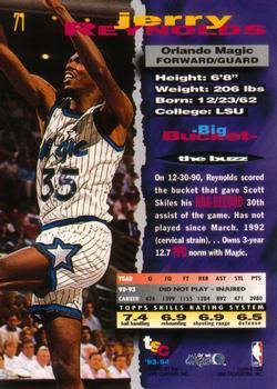 1993-94 Stadium Club - 1994 NBA Finals Super Teams Exchange #71 Jerry Reynolds Back