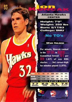1993-94 Stadium Club - 1994 NBA Finals Super Teams Exchange #93 Jon Koncak Back