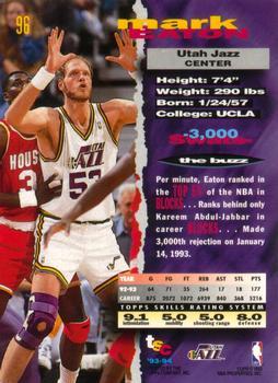 1993-94 Stadium Club - 1994 NBA Finals Super Teams Exchange #96 Mark Eaton Back
