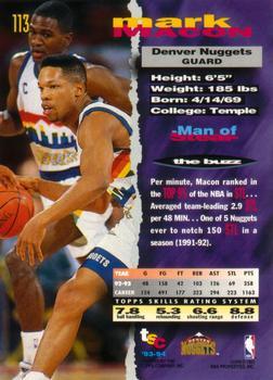 1993-94 Stadium Club - 1994 NBA Finals Super Teams Exchange #113 Mark Macon Back