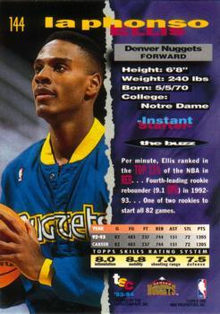 1993-94 Stadium Club - 1994 NBA Finals Super Teams Exchange #144 LaPhonso Ellis Back