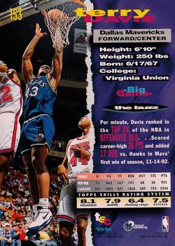1993-94 Stadium Club - 1994 NBA Finals Super Teams Exchange #153 Terry Davis Back