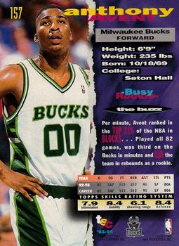 1993-94 Stadium Club - 1994 NBA Finals Super Teams Exchange #157 Anthony Avent Back
