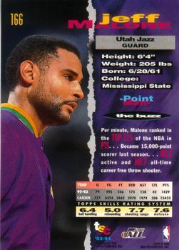 1993-94 Stadium Club - 1994 NBA Finals Super Teams Exchange #166 Jeff Malone Back