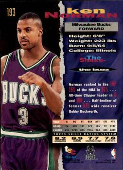 1993-94 Stadium Club - 1994 NBA Finals Super Teams Exchange #193 Ken Norman Back