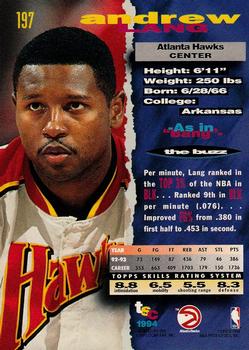 1993-94 Stadium Club - 1994 NBA Finals Super Teams Exchange #197 Andrew Lang Back